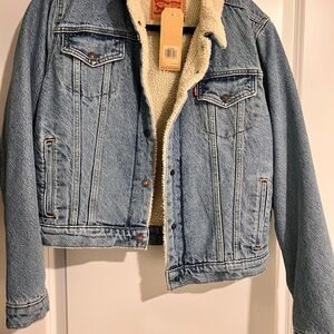 Levi's Blue Denim Sherpa Jacket